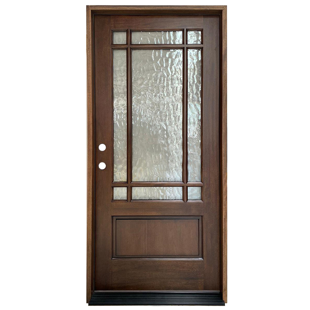 TCM700 9-Lite Exterior Wood Door - Flemish Glass - Smoke - Left